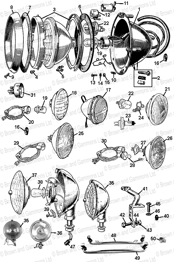 Image for Headlamps. Fog & Spot Lamps & Brackets