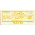 Image for COOPERS REAR A/CLNR LABEL