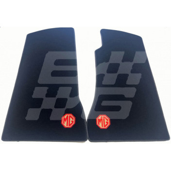 Image for Footwell Mats (2) Black with logo MGB 68 onwards