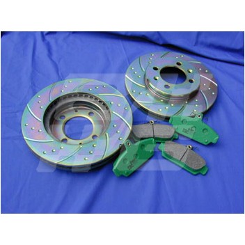 Image for FRONT SPORT SLOTTED DISC & GREEN PAD KIT